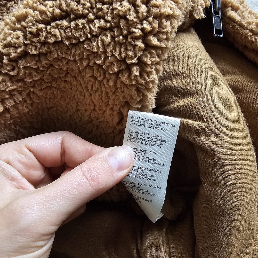 Free People Hooded Cassie Teddy Duster Coat Cinnamon - Picture 9 of 9
